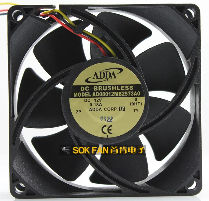 

NEW ADDA 8CM 8025 DC12V 0.18A AD08012MB2573A0 cooling fan