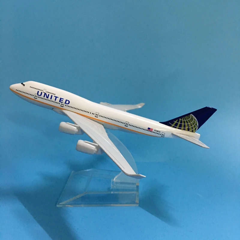 JASON TUTU 16cm United Boeing B747 Plane Airplane Model Aircraft Model Diecast Metal 1/400 Scale Planes ﻿