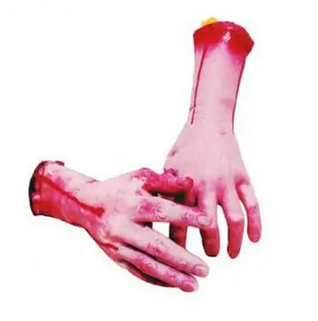 New Arrive Severed Scary Cut Off Bloody Fake Latex Lifesize Arm Hand Halloween Prop