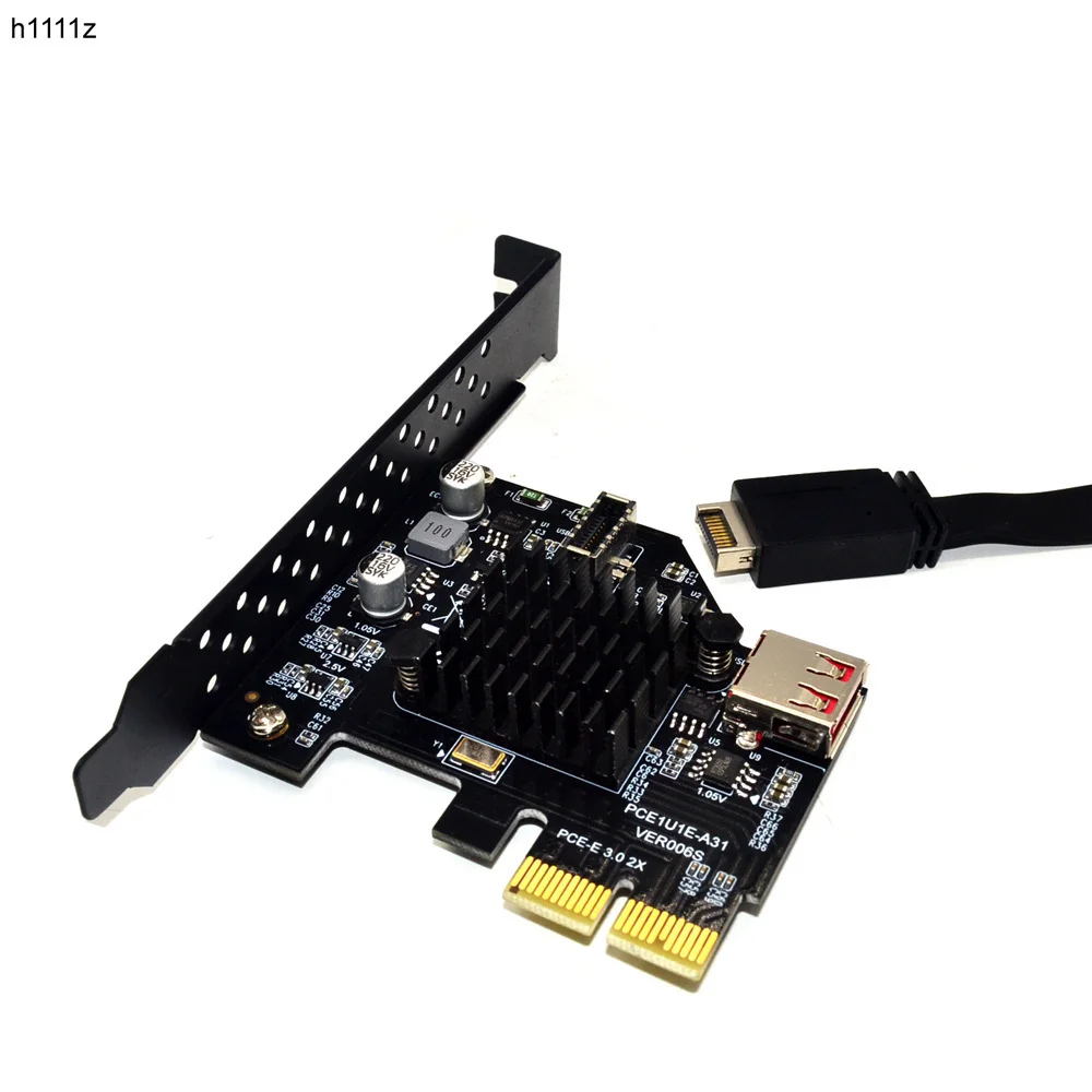 

H1111Z Add On Cards PCI Express 3.0 USB 3.1 PCI-E Card PCIE USB Adapter Raiser TYPE-E USB3.1 Gen2 10Gbps + USB2.0 Expansion Card