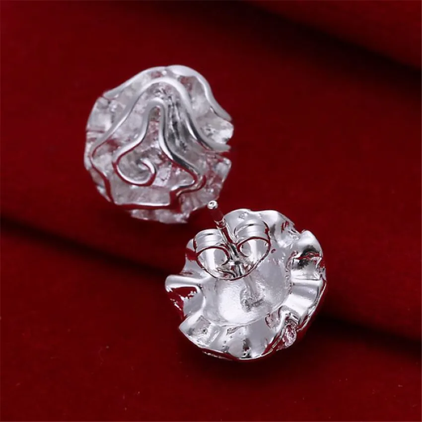 factory  E003 wholesale rose  silver color earrings,Hot sale! fashion/classic jewelry, Nickle free,antiallergic,Factory price