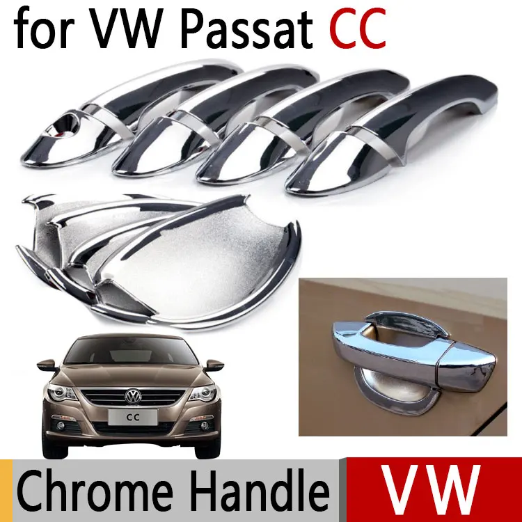 For VW Passat CC Volkswagen Chrome Exterior Door Handles Covers Chromium Styling Car Accessories Stickers Car Styling