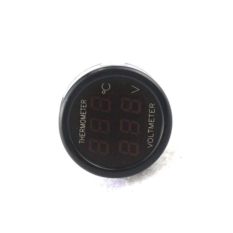 2 In 1 Digital Car Thermometer Voltmeter in the Car 12V/24V Temperature Voltage Detector Meter Monitor with Red Blue LED