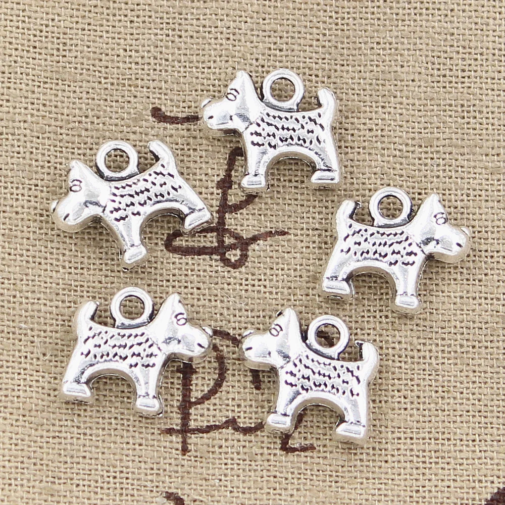 15pcs Charms Dog Dalmatians 13x14mm Antique Bronze Silver Color Pendants DIYCrafts Making Findings Handmade Tibetan Jewelry