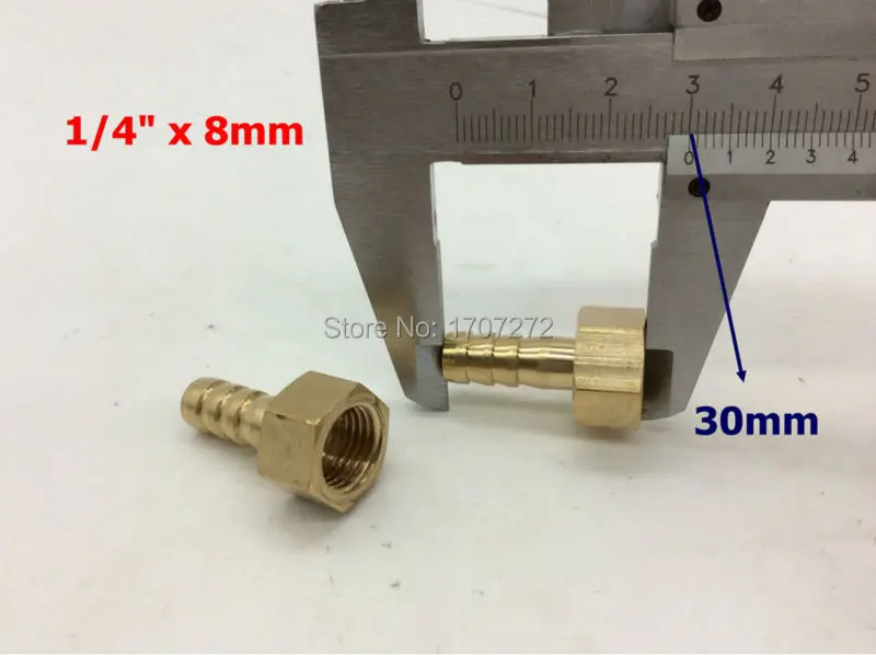 copper fitting 8mm Hose Barb x 1/4