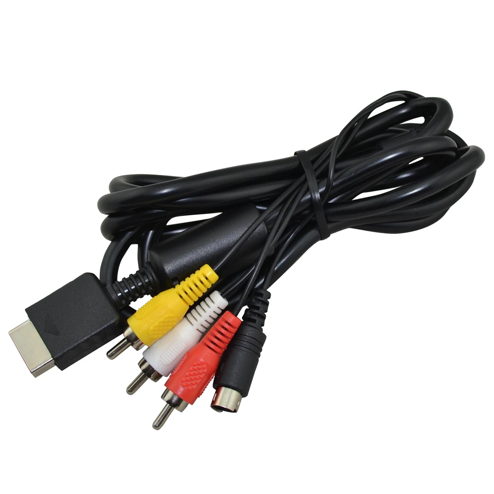 Cable de audio y vídeo 2 en 1 de alta calidad, 10 piezas, s-video, AV, para PS2, PS3, Playstation 2, 3
