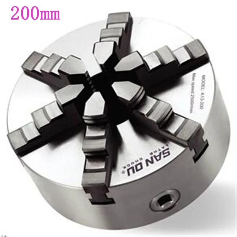 

200mm 6Jaw Lathe Chuck Self-Centering 8" Six Jaws Chuck Sloped Jaws for CNC Milling Cutting Machine