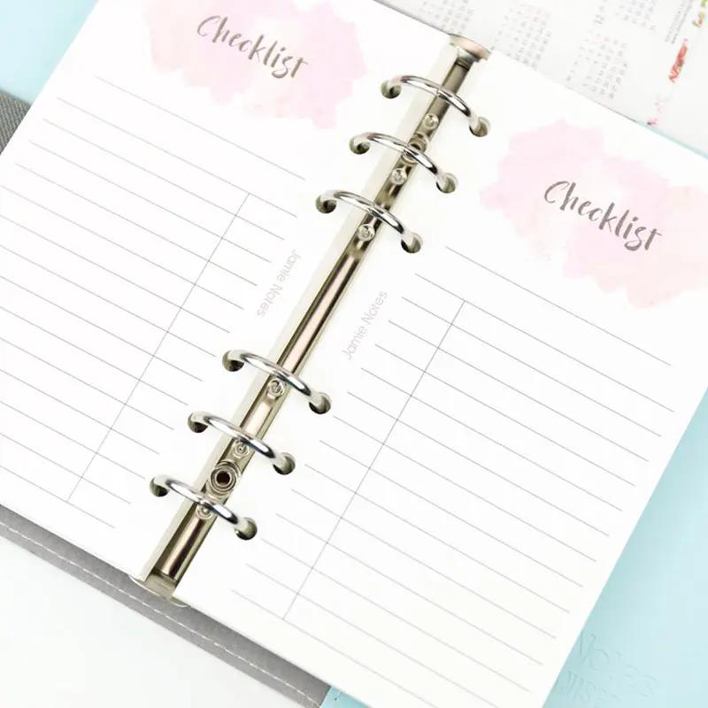 

Yiwi Fashion Colorful Notebook Accessories A5 A6 Check List Solid Color Planner Inners Filler Papers 40 sheet/ Set Inside