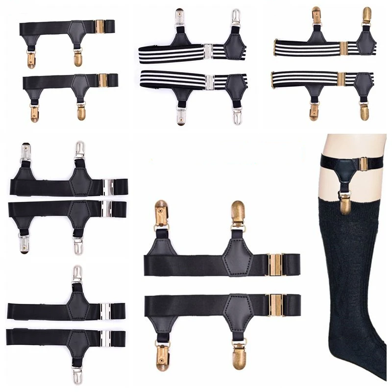 1 Pair Men Women Sock Suspenders Garter Belt Adjustable Elastic Garter Strap Leg Hold Up Braces Clip For Socking T-shirt YLM9242