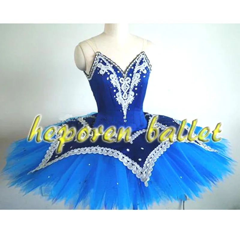 

Pirate Pancake Ballet Dress For Competition, High Quality Classic Custom Made Blue Bird Sequinned Bead Ballet Dress