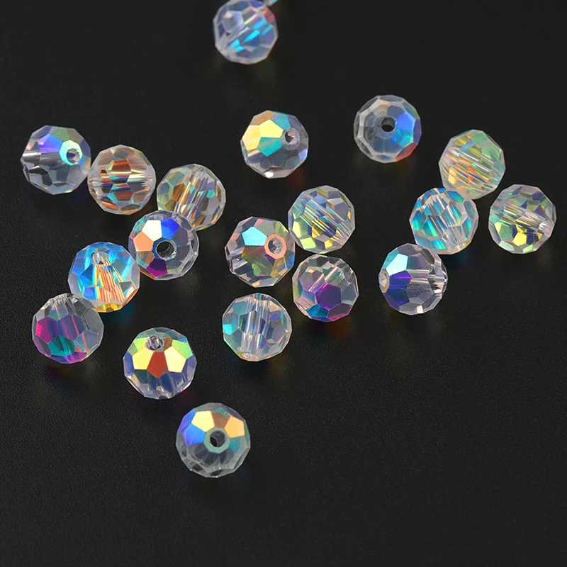 AAA Quality 4/6/8mm Faceted Rondelle Austria Crystal Beads Glass Football Beads Loose Spacer Beads for Bracelet Necklace Making