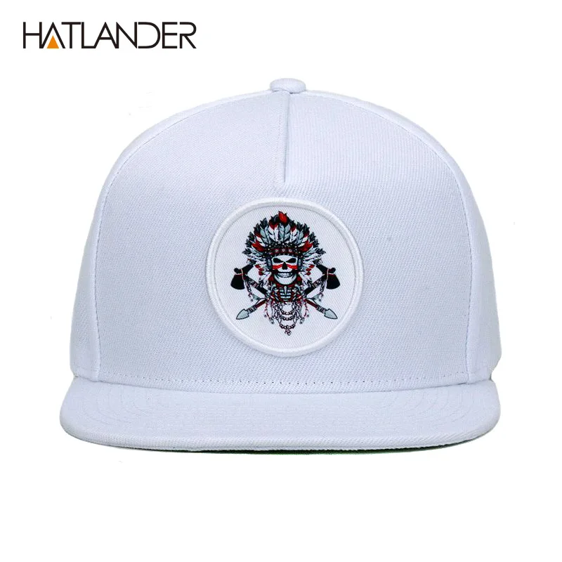 [HATLANDER]5 panel white baseball caps men women sports hats bone gorras Chief original snapback hip hop cap hat for boys girls