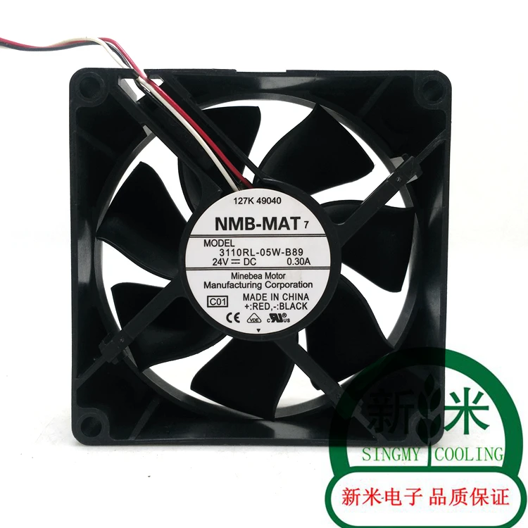 USED NMB-MAT NMB 8025 24V 0.30A 8CM 8CM frequency high air volume 3110RL-05W-B89 cooling fan