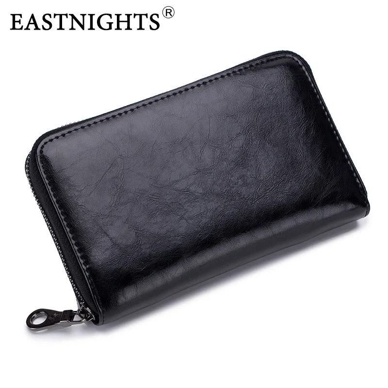 

EASTNIGHTS genuine leather wallet men long clutch wallets women money FRID Credit Card Holder Travel Passport Purse