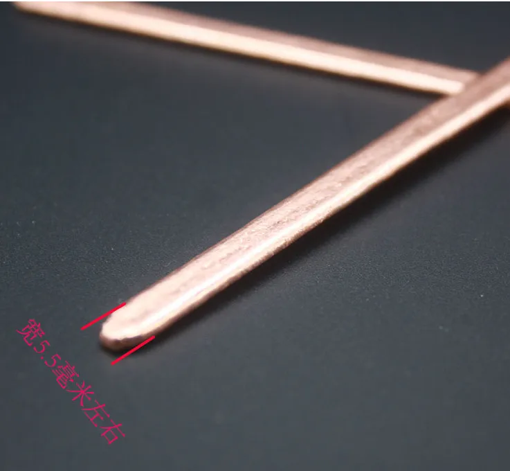 2pcs 70~300*5.5*2.0mm DIY ultrathin heat conduction pipe / radiator pipe width 5.5mm,thickness 2.0mm custom Flat Copper Pipe
