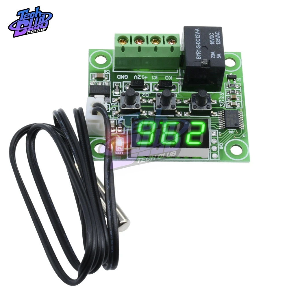 W1209 LED di Temperatura del Termostato Digitale di Controllo del Termometro DC 12V Regolatore Termo Interruttore Modulo + Sensore