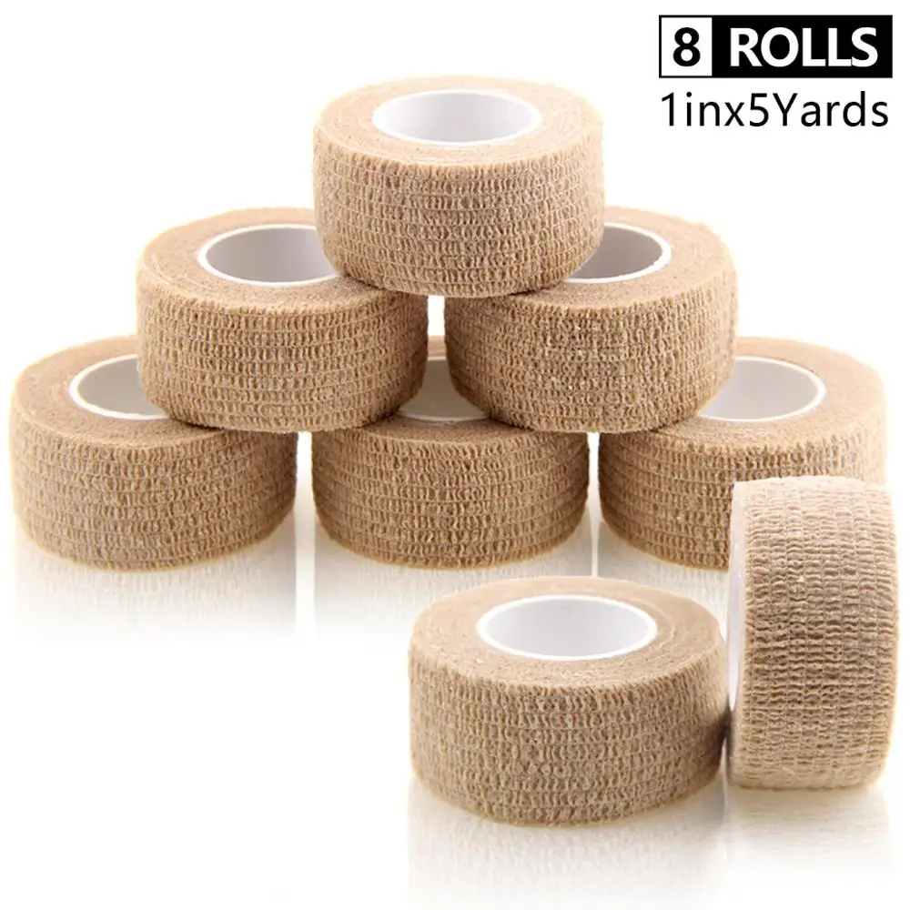 

8 Rolls Self Adhesive Bandage Sport Tape Waterproof Non Woven Exercise Sports Tape Finger Wrap Tape Cohesive Bandage Pain Care