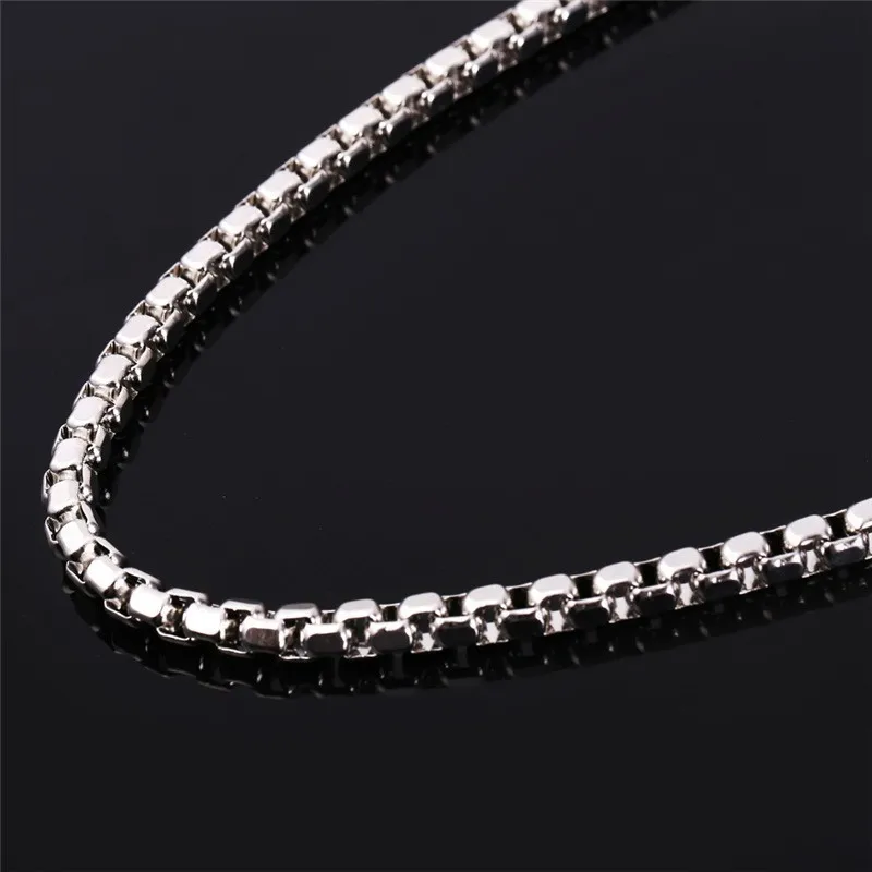 

10pcs BC HipHop Box Link Chain For Men Wholesale Long/Choker 3MM Stainless Steel Color Necklace Kpop Jewelry Bangle