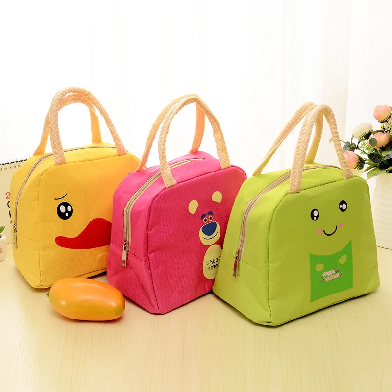 women bag Print Child Oxford Thermal Lunch Box Bags Teenage Girls Boys Picnic Insulated Cooler Bag Storage Tote Cartoon Duck