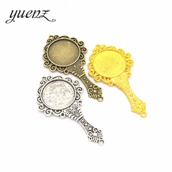 YuenZ 2pcs Alloy Metal Antique Silver color mirror Pendants Charms DIY Jewelry Findings For Necklace Jewelry Making 66*35mm J128