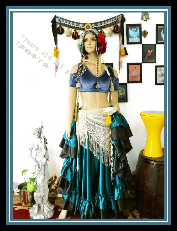 

Velvet Fat Chance Tribal Choli Belly Dance Costume Drop Short Sleeve Top FB56