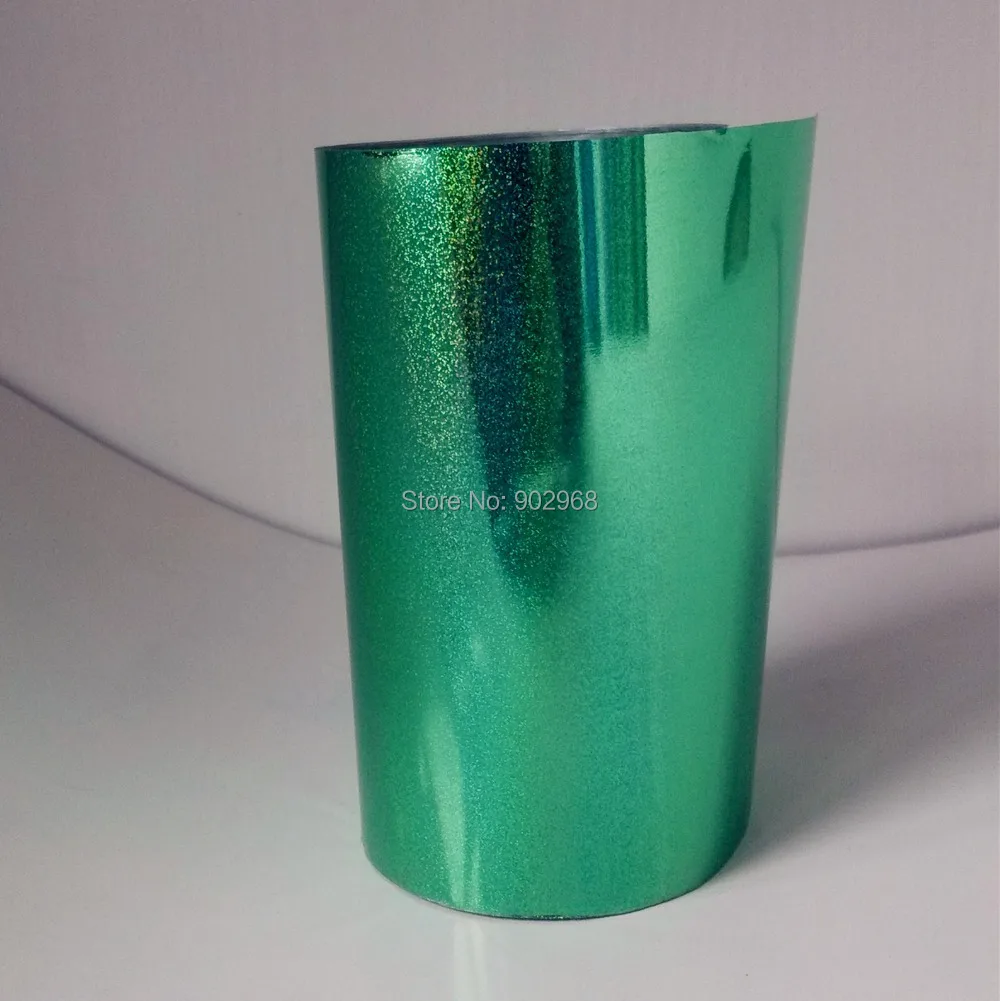 (4rolls/lot )  Holographic foil green color  K01  hot stamping on paper or plastic 16cm x 120m