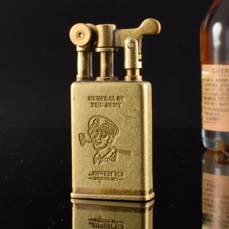 Vintage Metal Flame Kerosene Lighters Retro War Memorial Torch Lighter Novelty Gadget Military gasoline Fire Smoker Gift