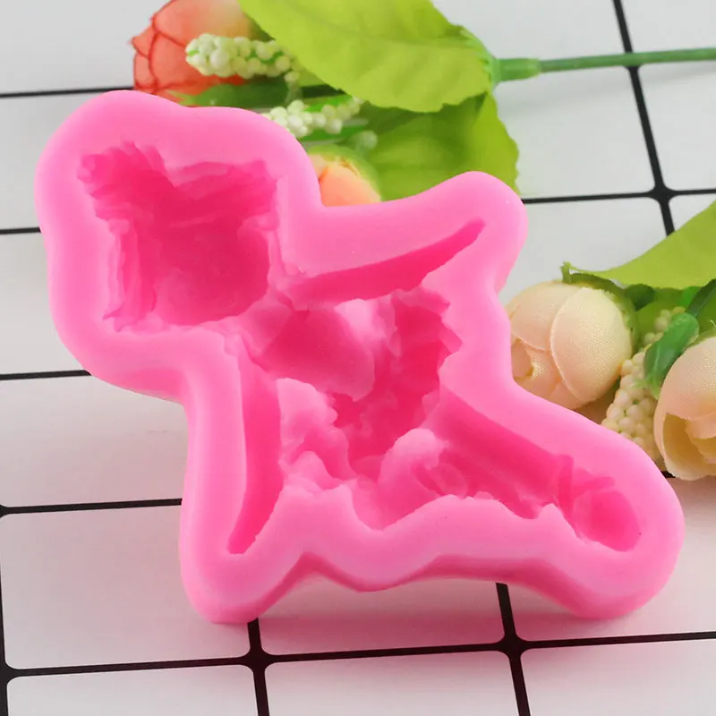 Mujiang 3D Girl Cake Silicone Mold Baby Party Fondant Cake Decorating Tools Pirate Doll Soap Chocolate Candy Clay Moulds