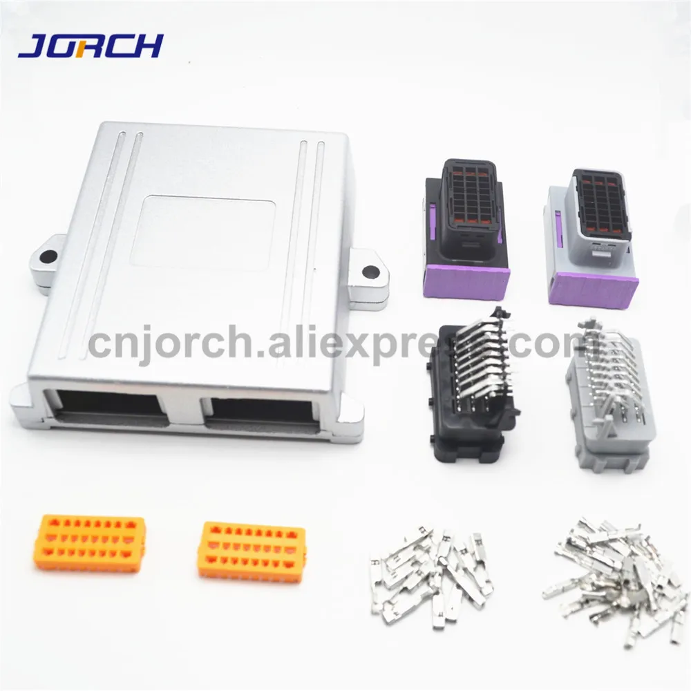 

1set 24pin/48pin ECU shell Aluminum box with auto connector plug car on-board controller panel circuit board connectors