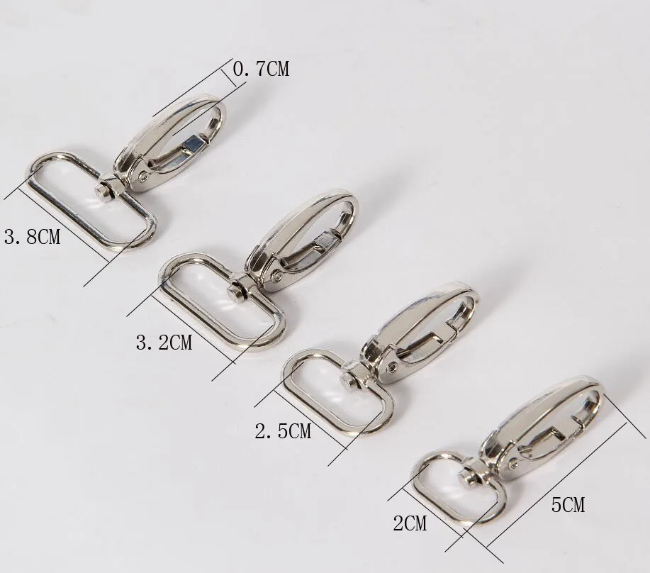 100szt / partia 5X3.2 Metalowa torba bagażowa Klamra dla psa Karabińczyk, wieszak na torbę Zapięcie homara DIY Szycie ręcznie robionych guzików do