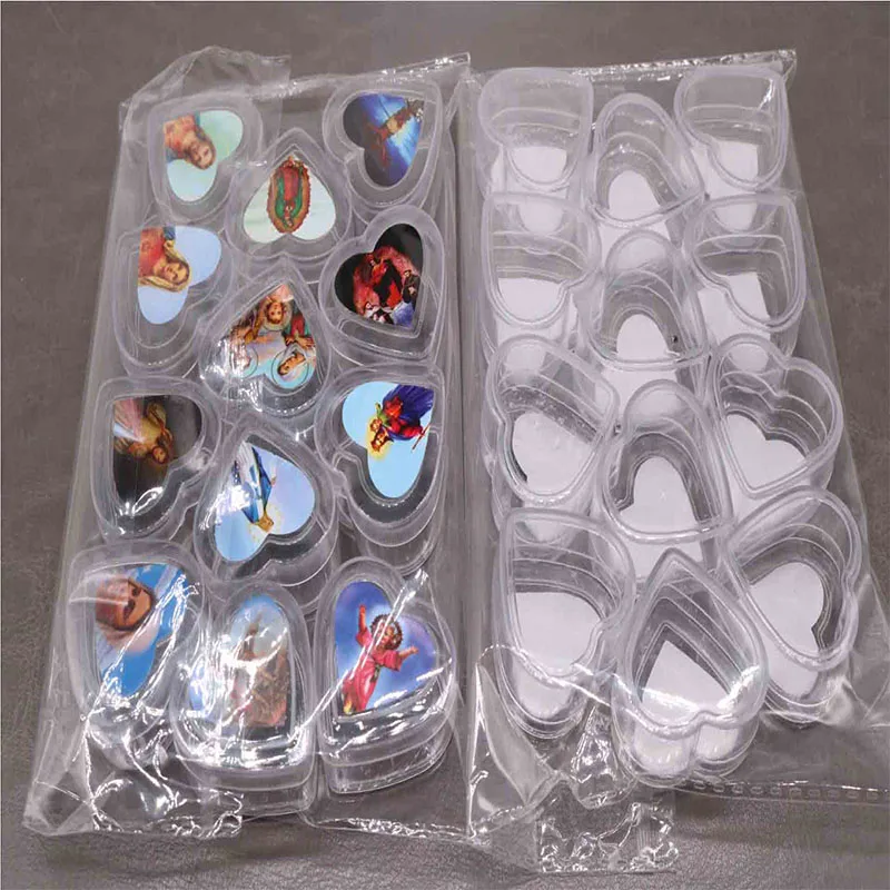 12PCS classic Catholic plastic box heart-shaped box rosary necklace box. Rose necklace box. The picture is random.