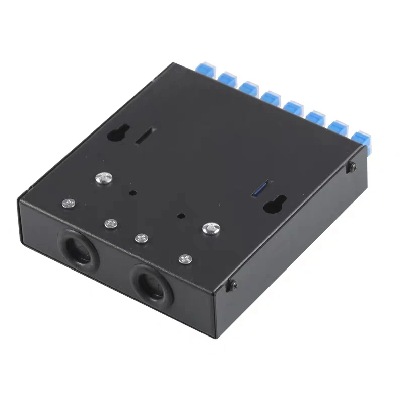 Panel de conexión ftth de 8 núcleos SC, incluye adaptador de fibra y caja de terminales de 6 puertos con coleta y tapa antipolvo transparente de 1,0mm de espesor ST LC FC
