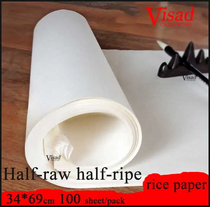 

34*69cm Chinese rice Paper Painting Calligraphy paper art paper Painting darwing supplies Half-raw half-ripe xuan paper