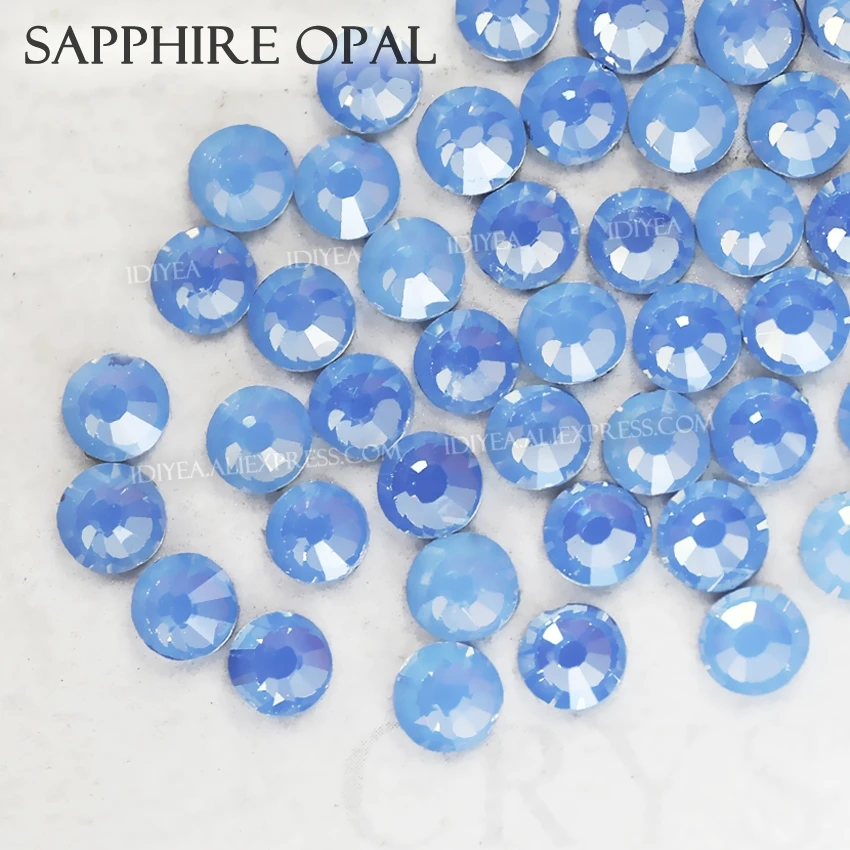 Sapphire Peridot Pink White Opal hot fix crystal strass flat back rhinestones hotfix stone glitters for needlework wedding dress