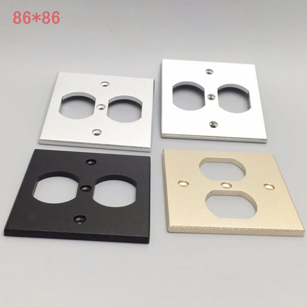 

8.5x8.5cm Gold/Silver/Black US Socket AC Power Duple Receptacle Cover Outlet Wall Plate Panel