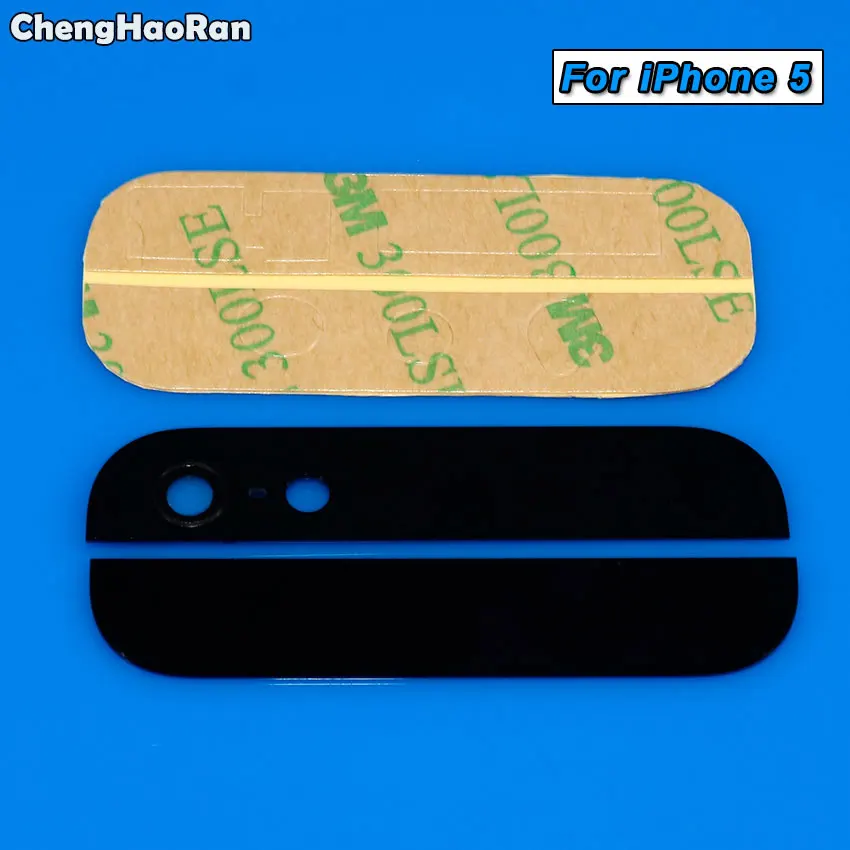 ChengHaoRan 1Set Back Cover Glass Rear Housing For iPhone 5 5S SE Assemble Housing Top Bottom Camera Flash Lens+3M Sticker