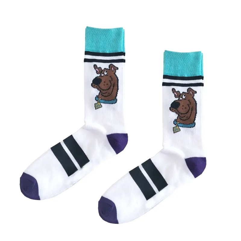 

2Pair A Lot Men Fashion Happy Cartoon Sock Cotton Anti Skid Cartoon Dog Socks Personality Crew Male Street Socks