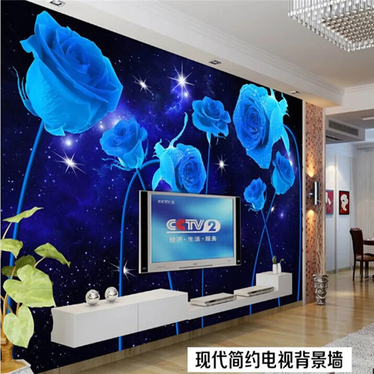 

Beautiful dream flower flowers TV background wall decoration painting family living room hotel lobby wallpaper mural