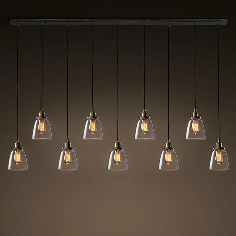 

American Loft Glass Cup Pendant Lamps Corridor Dining Room Pendant Light Bar Counter Restaurant Hanging Pendent Lighting Fixture