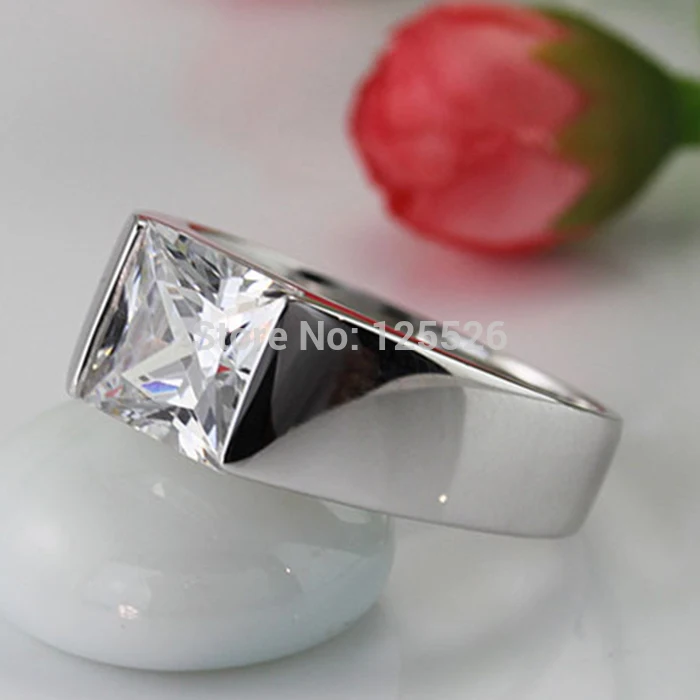 choucong Men Ring Princess cut 3ct AAAAA Cz stone 925 Sterling Silver Engagement Wedding Rings for men male Size 8-12 Jewelry