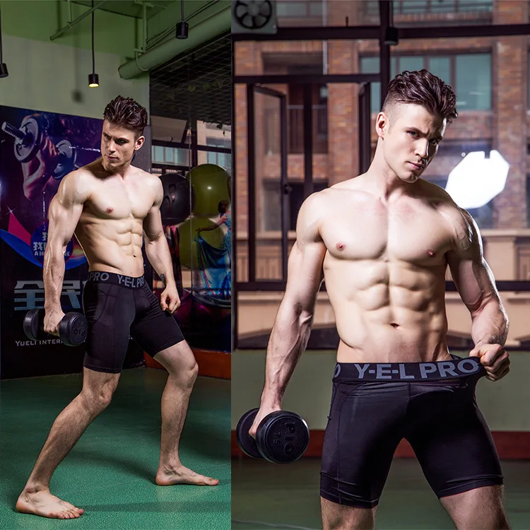 Men Compression Shorts Base Layer Thermal Skin Bermuda Shorts Gym Fitness Men Cossfit Bodybuilding  Tight Shorts