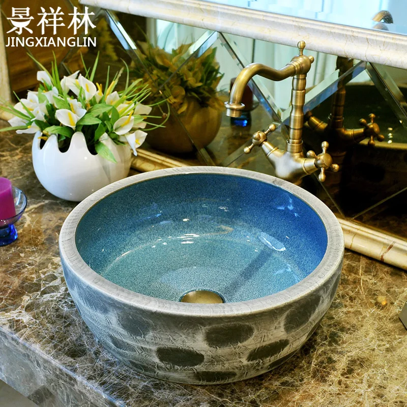 Fashion art basin wash basin  counter basin mdash . fingerprint flower