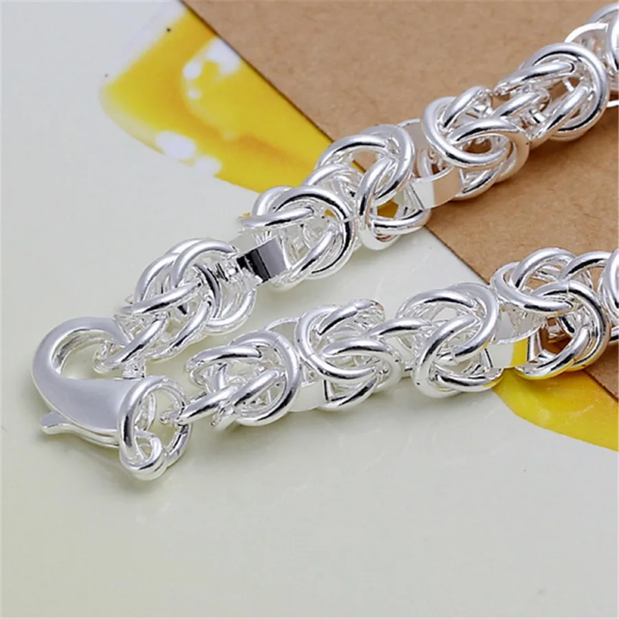 silver color bracelets Cute noble chain for women lady Men wedding party gifts fashion jewelry Christmas gifts H073