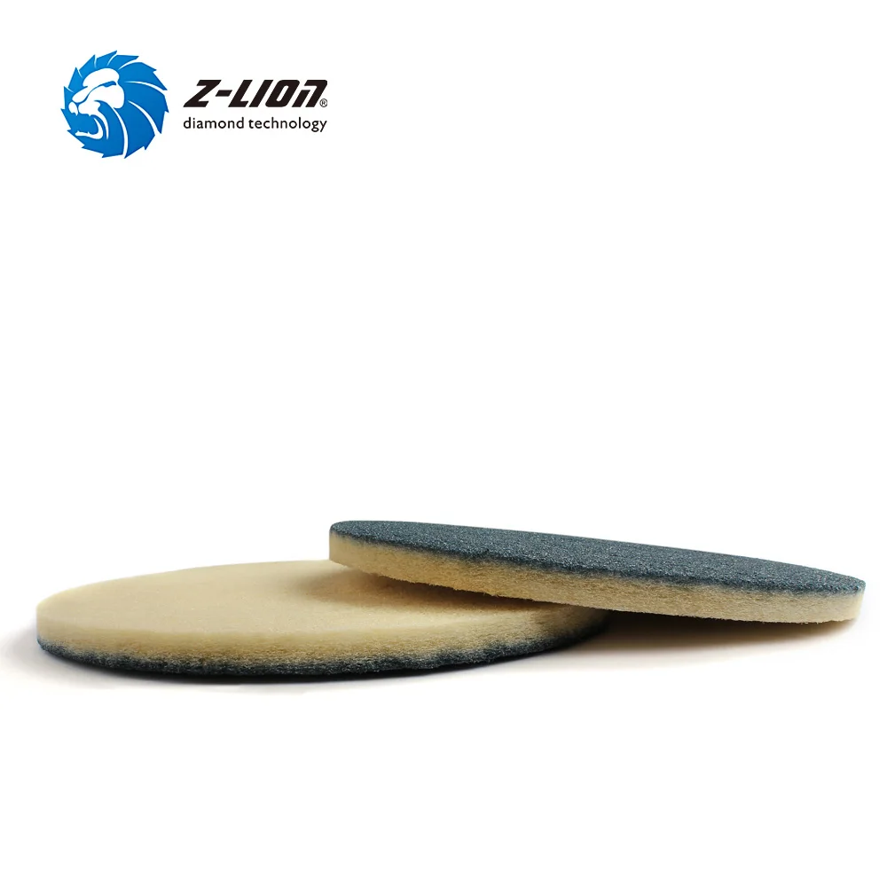 Z-LION 15 Inch Fiber Sponge Polishing Pad for Floor Cleaning Stone Marble Granite Floor Daily Buffing Diamond Polishing Wheel