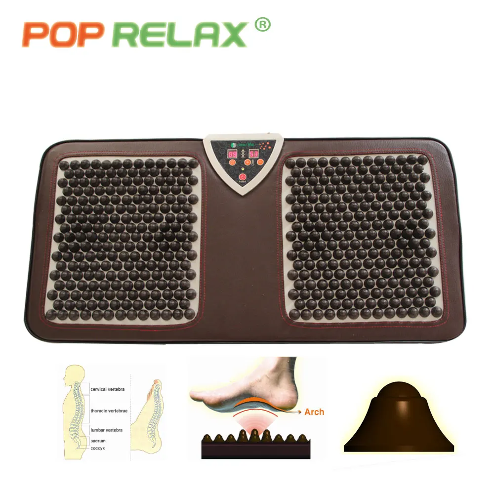 POP RELAX foot acupuncture massage mat second heart ion tourmaline germanuim electric heating foot massager massage pad mattess