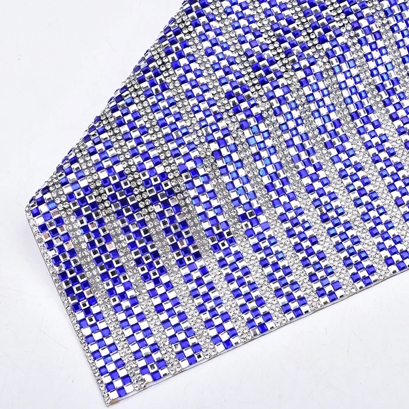 New Hot Fix 24*40cm vetro Strass Crystal Mesh autoadesivo Trim Strass Banding decorazione di nozze Applique indumento fai da te