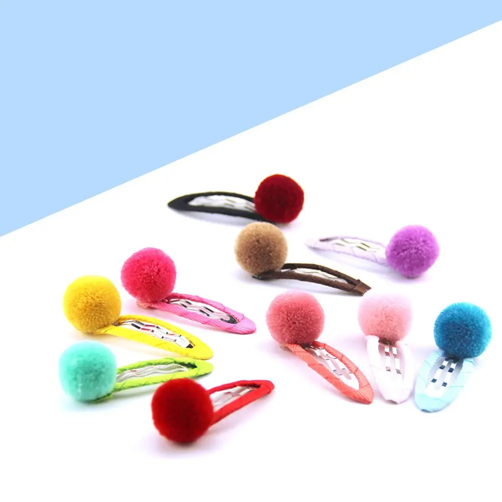 60pcs pack Hair Clips with Pom Pom Balls Girl's Hair Barrettes Snap Headpieces  anime accessories