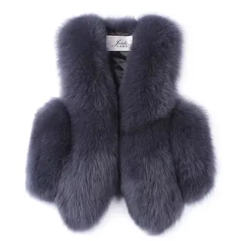 Harppihop Echte Fuchs pelz weste luxus Natürliche Fuchs pelz Gilet Winter Warme weste Dame Mode Echten Fuchs Pelz Weste V115-1