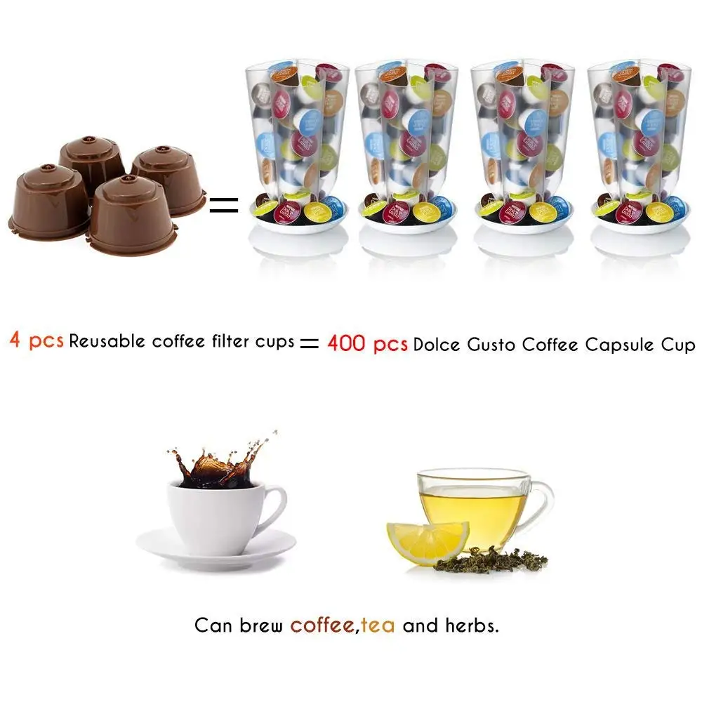 LMETJMA 9 Color Refillable Reusable Dolce Gusto Coffee Capsules BPA Free Coffee Pods for Dolce Gusto Machines Coffee Filter Set