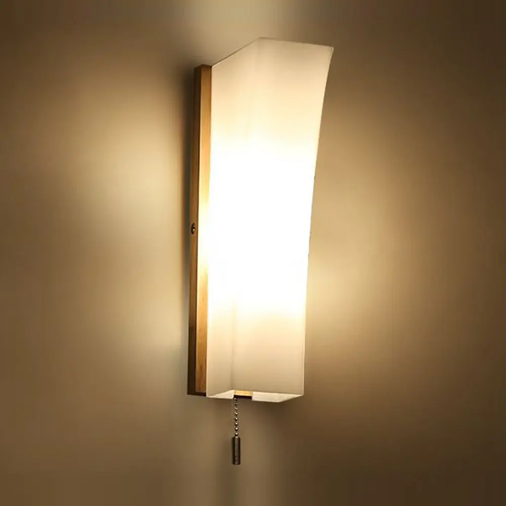 Bedroom Bedsides Wall Lamp Contracted tatami Wooden Glass Vase Bathroom Mirror Front Wall Sconce Corridor Stair Case Wall Lights